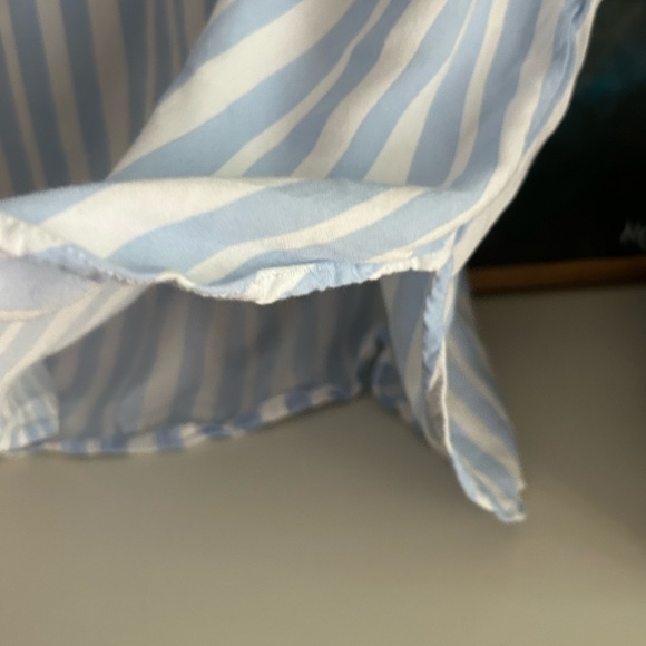 Dex Light Blue and White Striped Casual Short Sleeve Shirt XXL - Picture 7 of 15